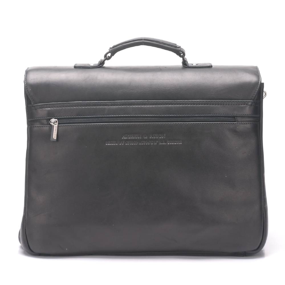 Pablo 3-gusset briefcase in dipped leather