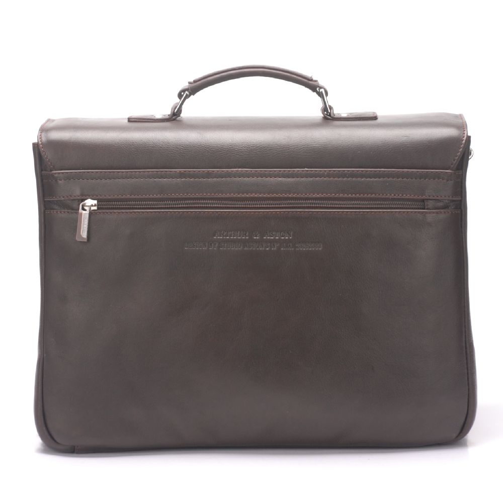 Pablo 3-gusset briefcase in dipped leather