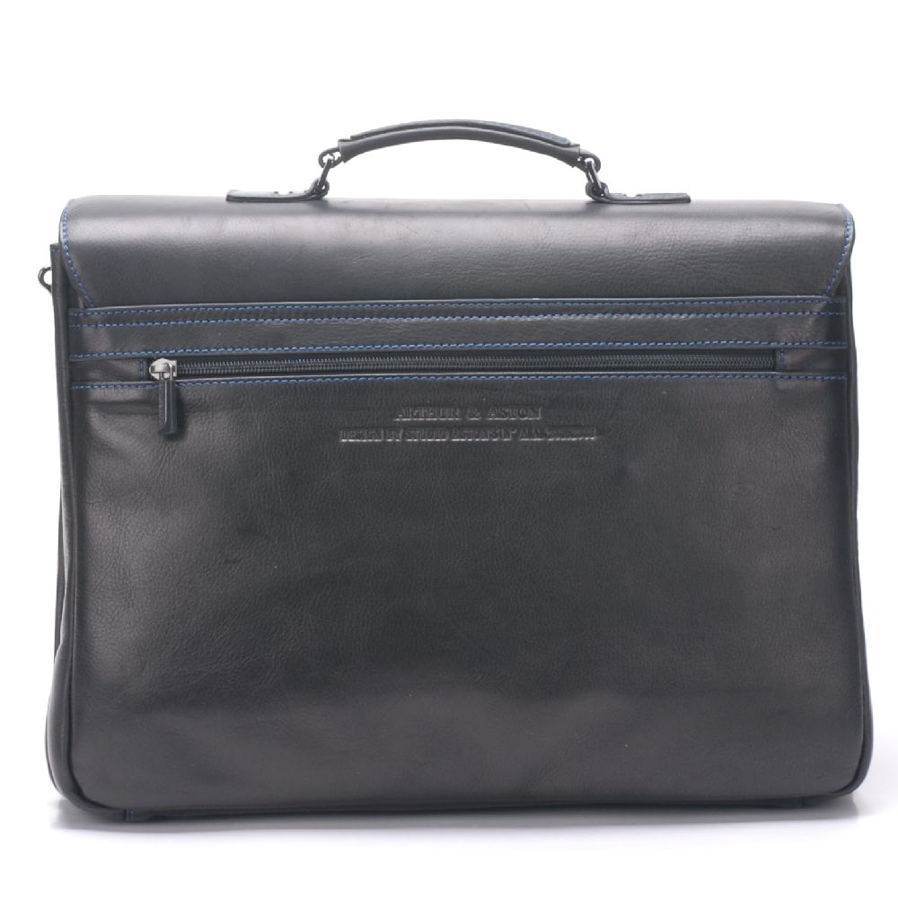 Pablo 3-gusset briefcase in dipped leather