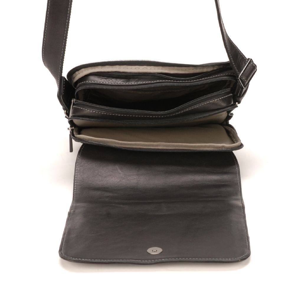 Pablo leather flap crossbody bag