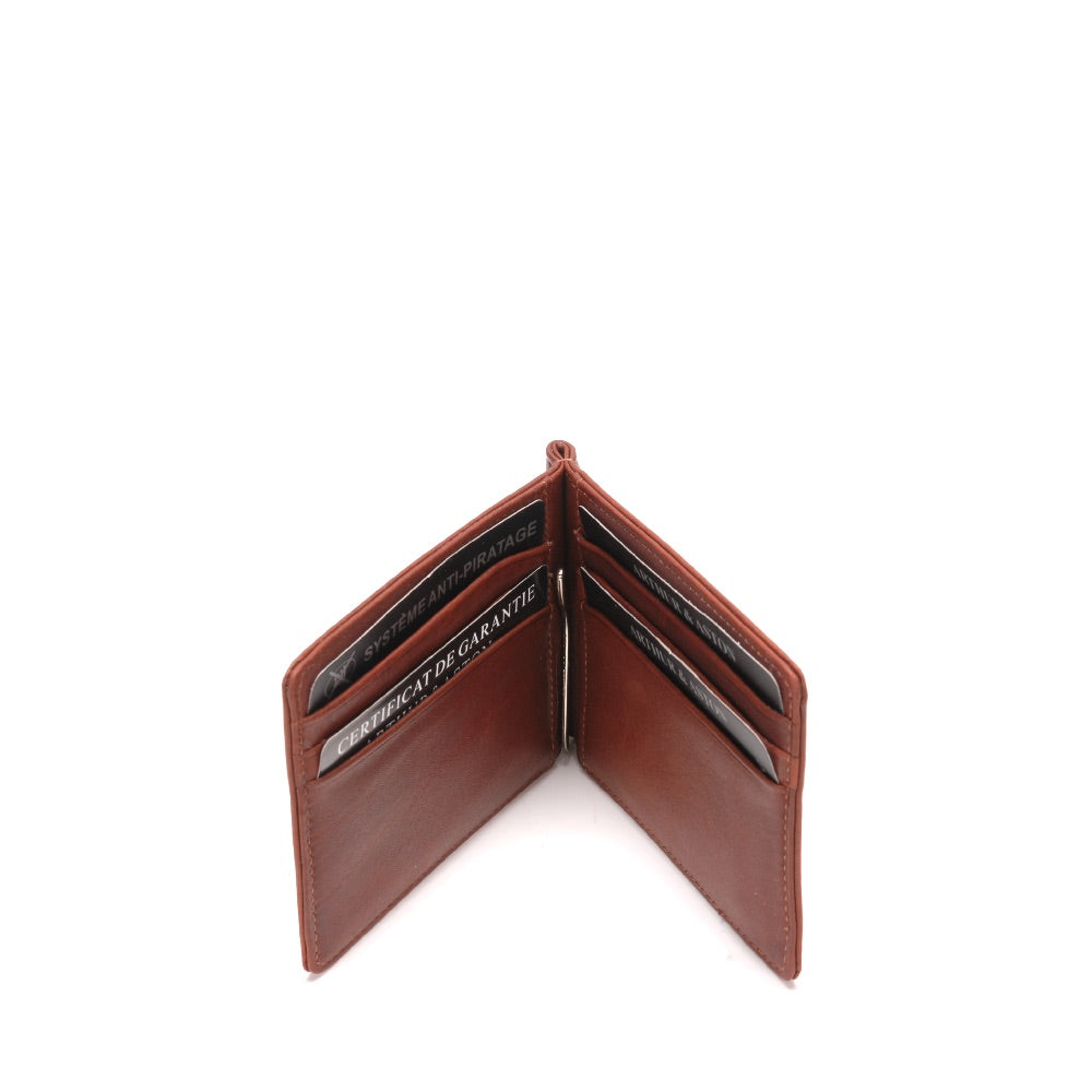 Pablo leather money clip card holder