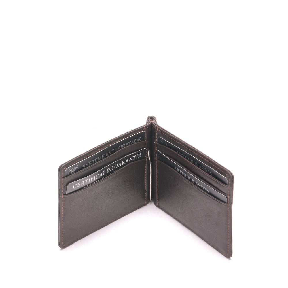 Pablo leather money clip card holder