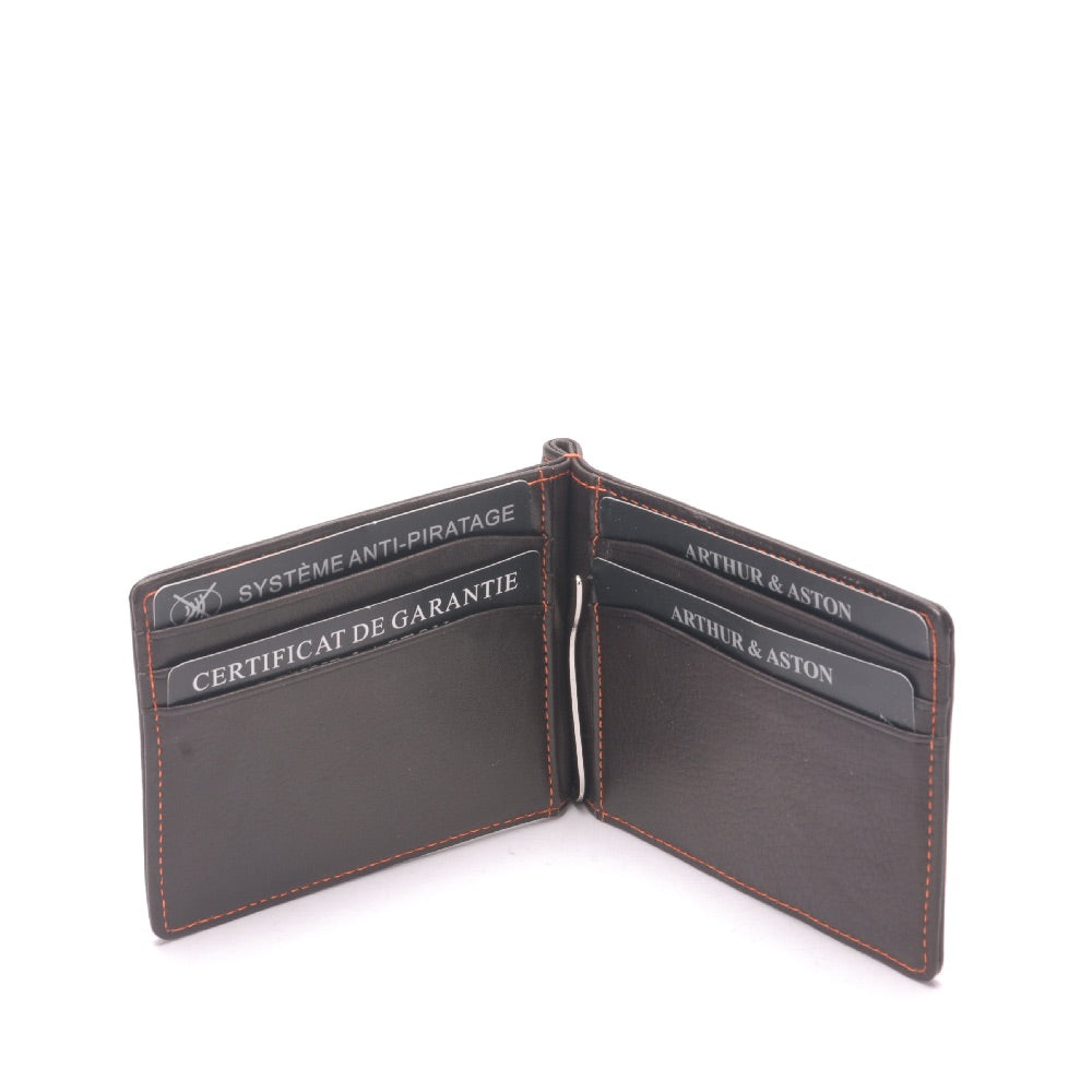 Pablo leather money clip card holder