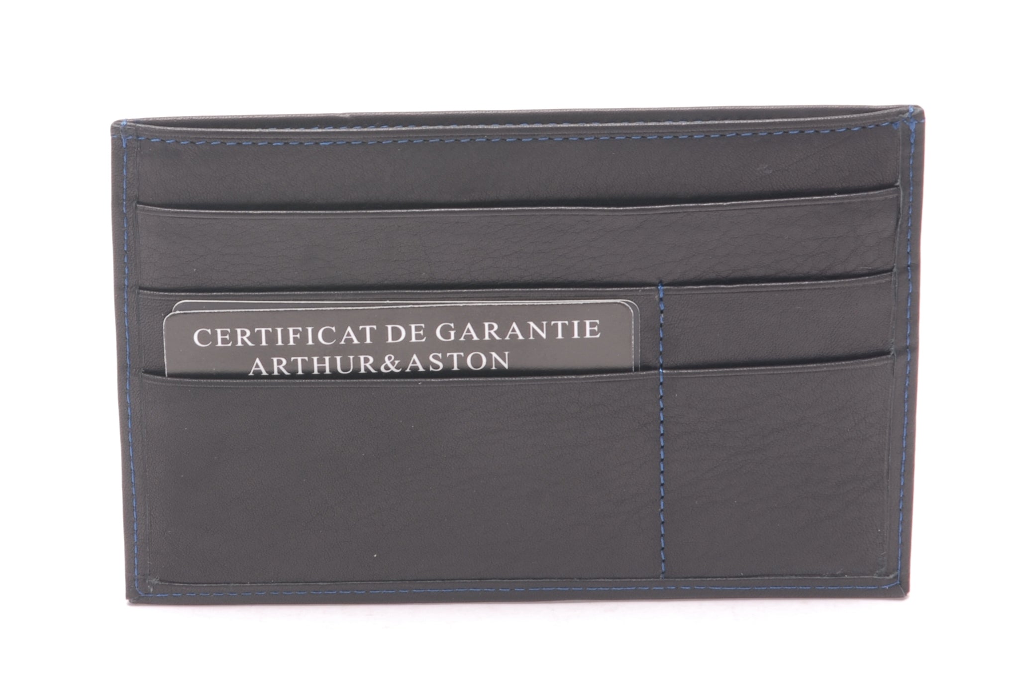 Porte-papiers plat cuir vachette plongé et doublure polyester