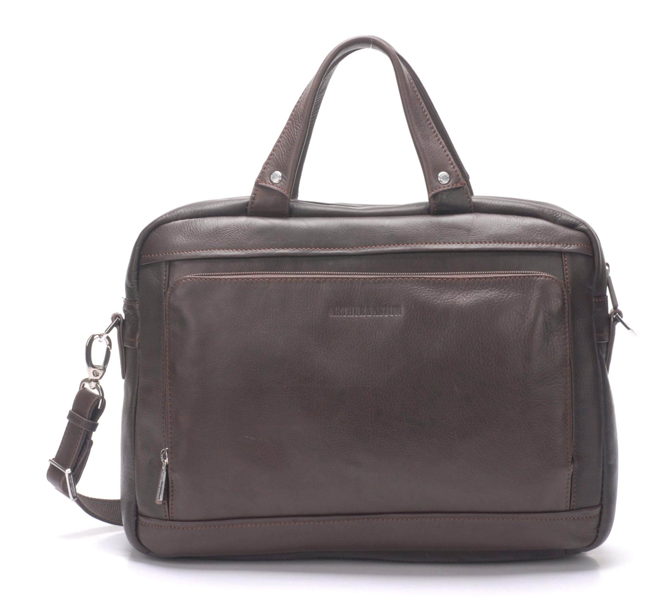 Pablo 1-gusset briefcase in dipped leather