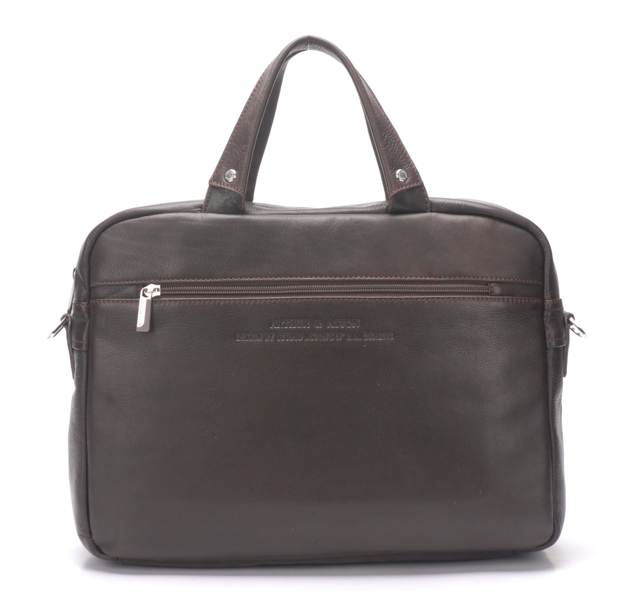 Pablo 1-gusset briefcase in dipped leather