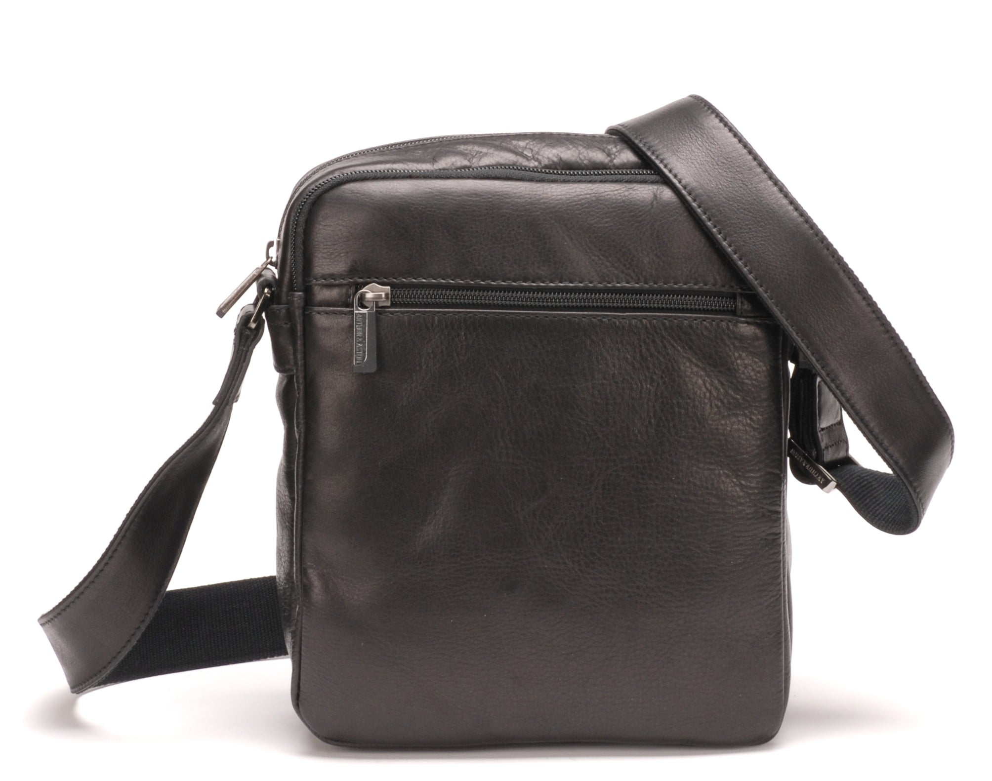 Sac travers cuir plongé noir