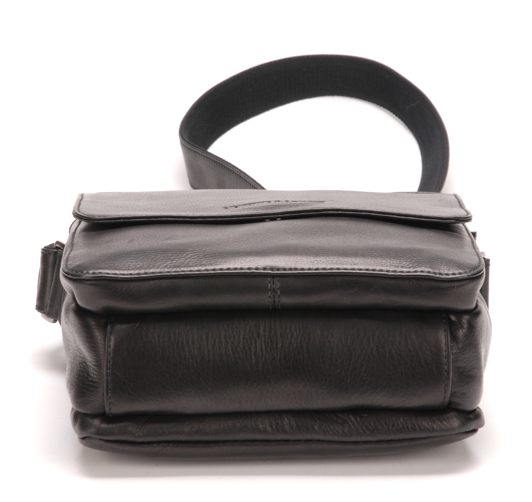 Sac travers cuir plongé noir