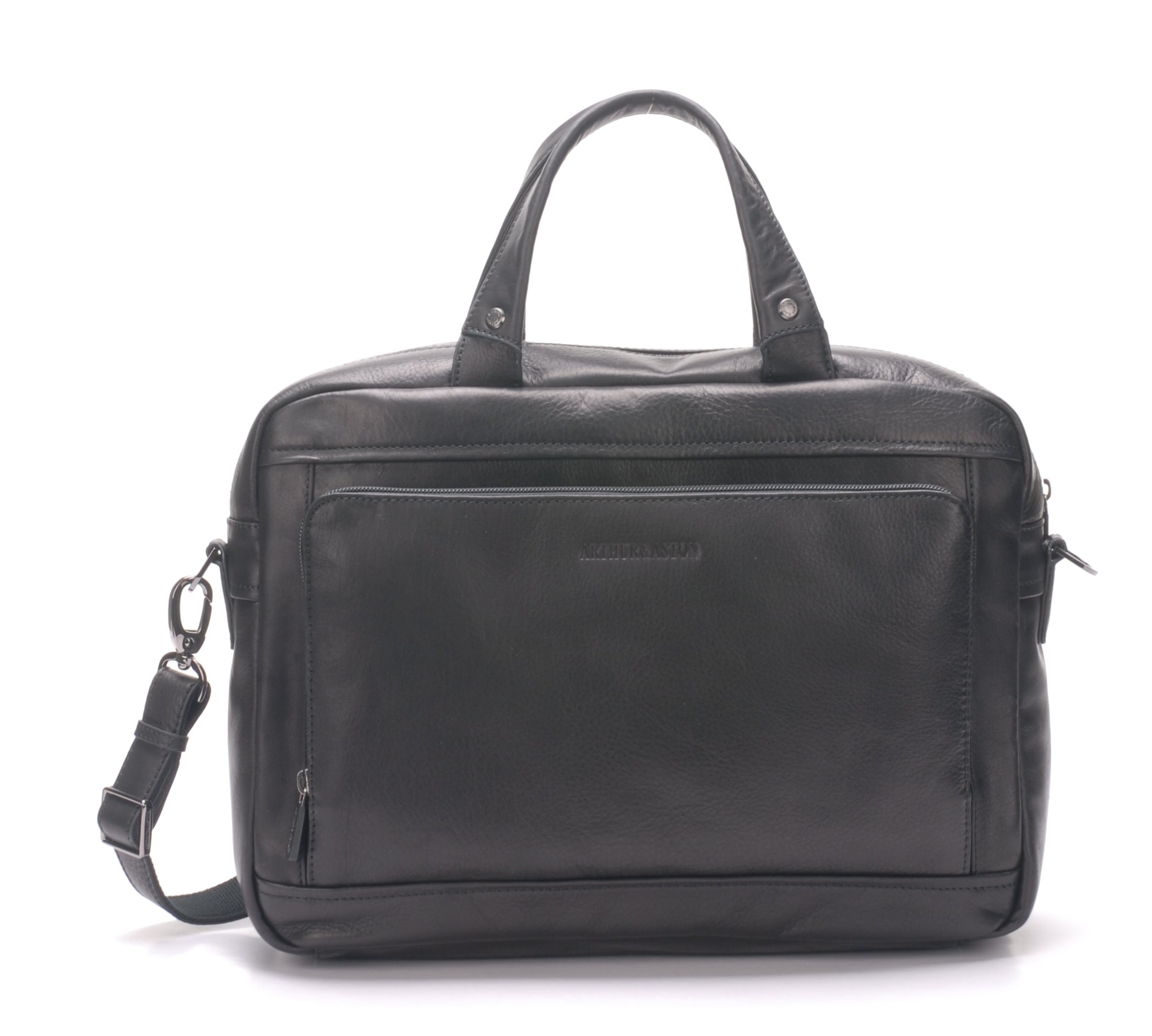 Pablo 1-gusset briefcase in dipped leather