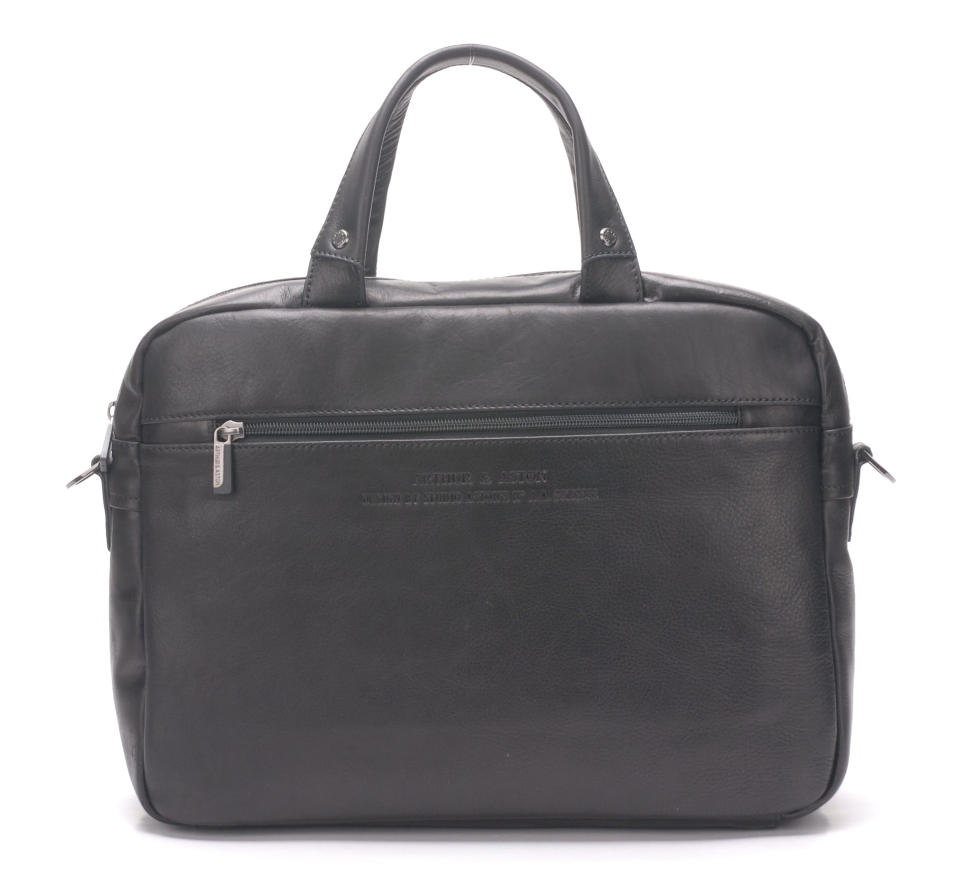 Pablo 1-gusset briefcase in dipped leather