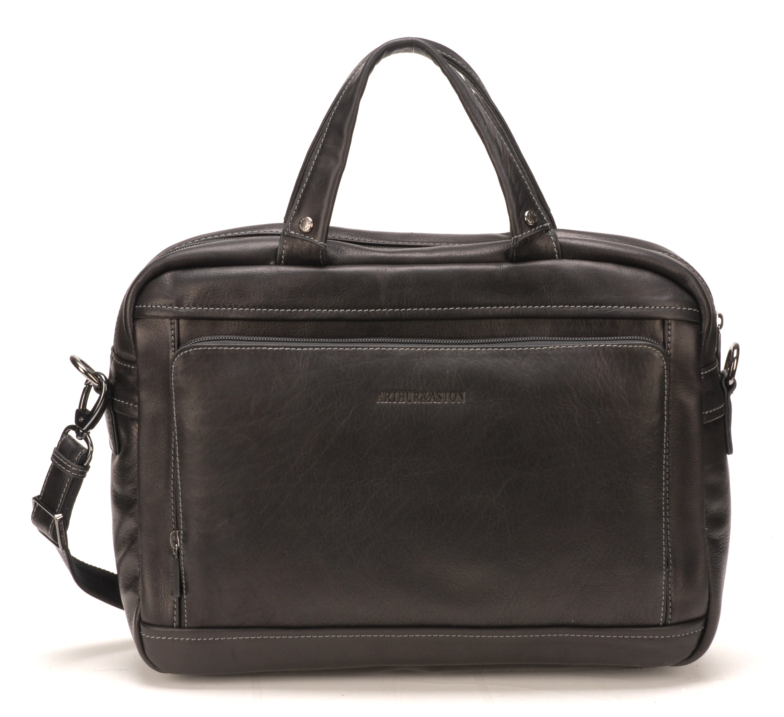 Pablo 1-gusset briefcase in dipped leather