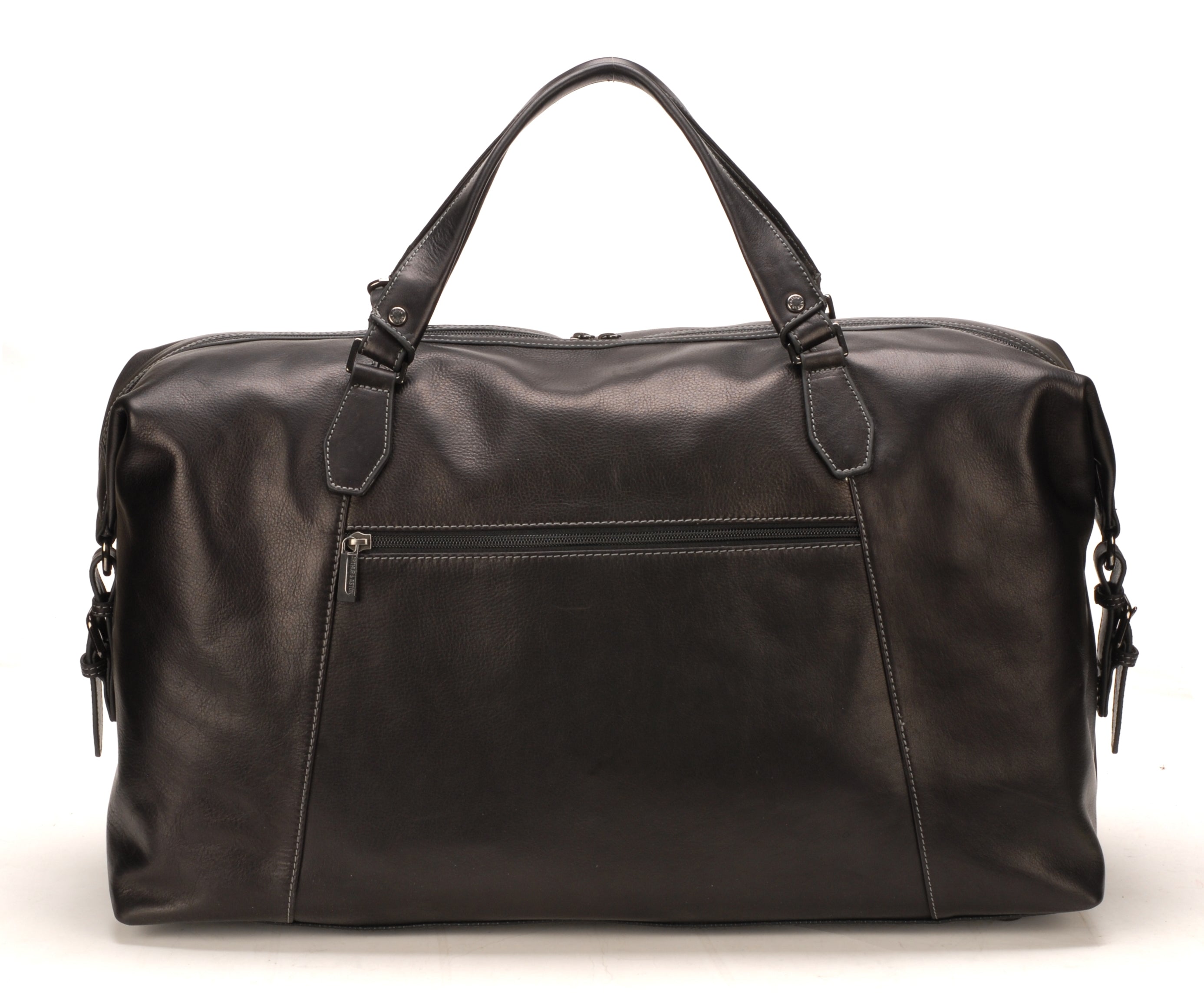 Sac de voyage grand modèle cuir plongé noir