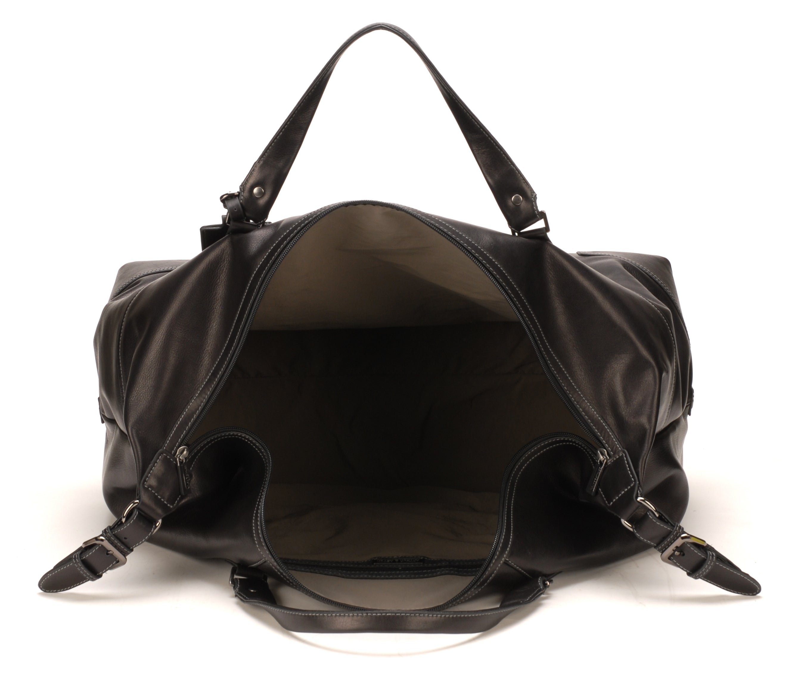 Sac de voyage grand modèle cuir plongé noir