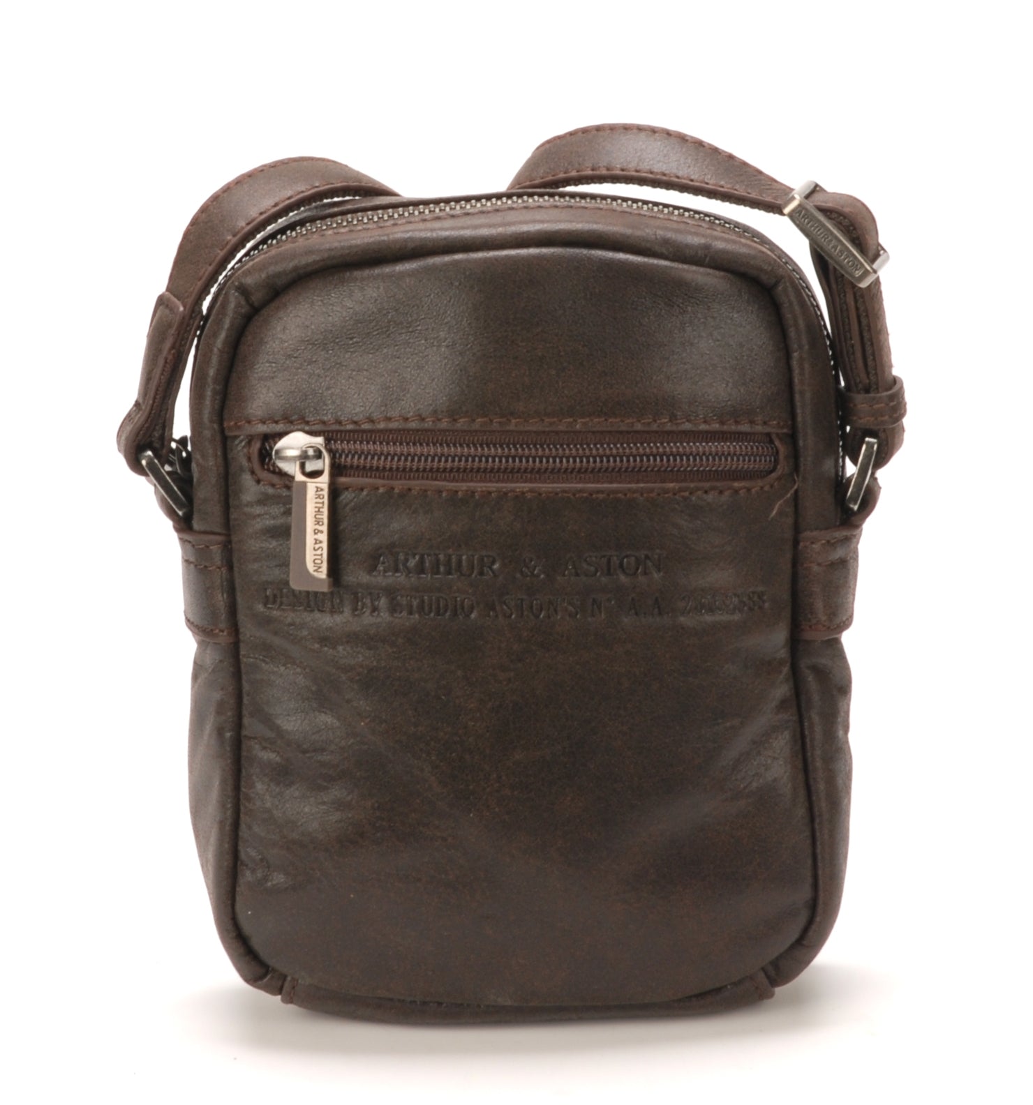 Sac travers petit modèle cuir vachette Marron