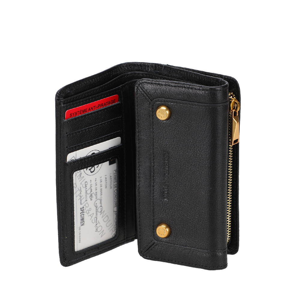 Portefeuille compact cuir Aria